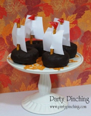 ... donettes with paper sails. #Christmas #thanksgiving #Holiday #quote