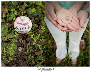 The couple met because she played softball and he played baseball ...