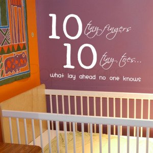 ... Wall Decal - 10 Tiny Fingers - Vinyl Words and Letters Decals