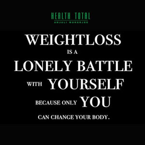 Weight Loss process is an inner battle with yourself. You don’t lose ...
