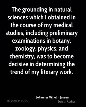 in natural sciences which I obtained in the course of my medical ...