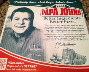 want a pizza, not a goddamn John Schnatter self congratulating mural ...