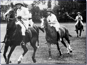 Churchill rides against the Prince of Wales during a polo match in ...