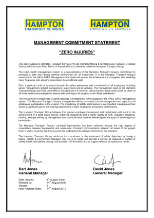 personal commitment statement examples