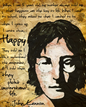 John Lennon 'Happiness' Canvas Print