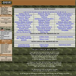 Military Quotes, main menu. Click here to search for quotes on the ...