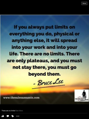 There are no limits ~ Bruce Lee #motivation #quotes