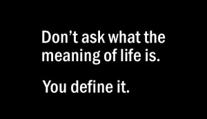 don't ask what the meaning of life is