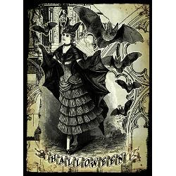 victorian_halloween_bat_collage_greeting_card.jpg?height=250&width=250 ...
