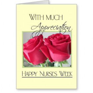 Nurses Week Appreciation-Two Red Roses Greeting Card