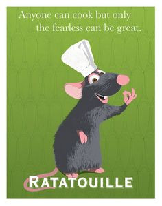 8x10 Ratatouille Remy Pixar Print, Graphic Quote Wall Art
