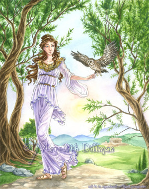 Athena Greek Goddess Olive Tree Athena commission by