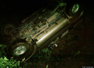 Check out a photo Todd took after freeing himself from the car below.