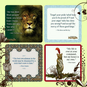 Four quotes from the books by C. S. Lewis, The Chronicles of Narnia.