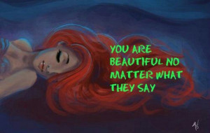 The Little Mermaid with inspiring quote