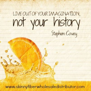 Live out of your imagination, not your history! ~ Stephen Covey #quote