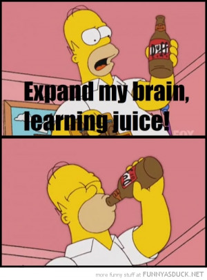 homer simpson tv scene beer expand my brain learning juice funny pics ...