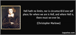 Hell hath no limits, nor is circumscrib'd one self place; for where we ...