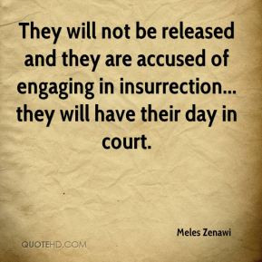 Meles Zenawi - They will not be released and they are accused of ...