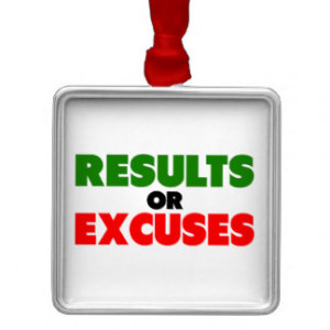 Results or Excuses | Fitness Quotes | Green Style Square Metal ...