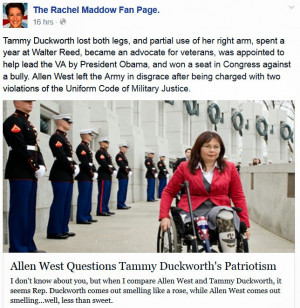 What sort of sick people vote for Representatives like Allen West?