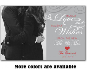 ... Married Photo Holiday Cards First Married Printable DIY Digital