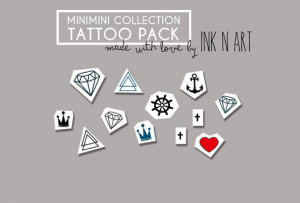 InknArt Temporary Tattoo - 12PCS MINI SET pack tattoo collection quote ...