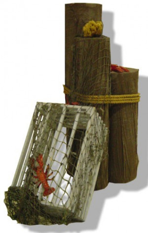 Dock Piling and Lobster Trap Vignette PR37 Qty 6