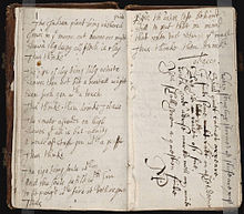 commonplace book from the mid-17th century
