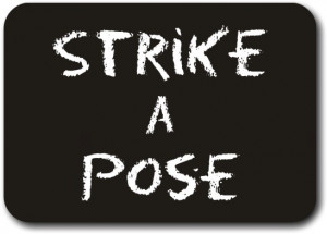 Printed Chalkboard - Strike a Pose (28cm)