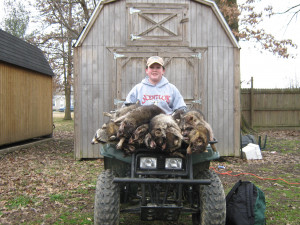 Son started coon trapping this year and in one weekend cought 9 coons.