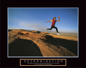 DETERMINATION Women's Running Poster (Jogging in the Desert) - Front ...