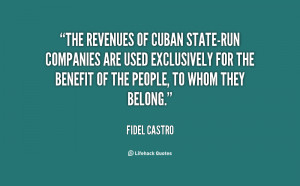 The revenues of Cuban state-run companies are used exclusively for the ...