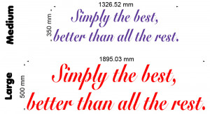 Simply The Best 2 (Tina Turner) Lyric wall decal size chart