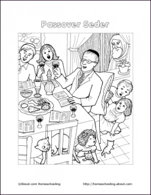 Passover Coloring Page Seder picture