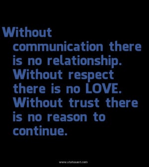 Is No Relationship. Without Respect There Is No Love. Without Trust ...