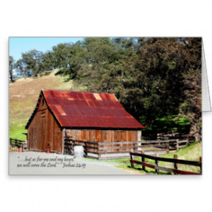 Barn Print with Christian Bible Verse Cards