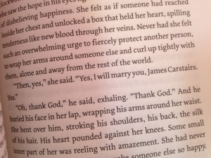 it-all-begins:“Yes, I will marry you, James Carstairs. Yes.”WILL ...