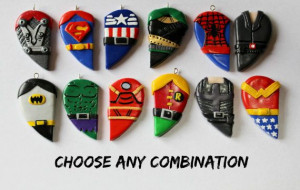 Customizable Superhero Friendship Necklaces from CharmingClayCreation