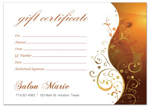 Spa Gift Certificates & Salon Gift Certificate
