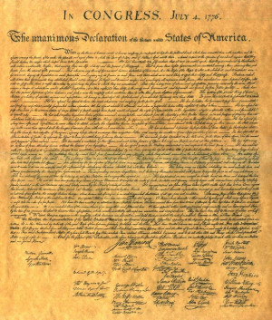 Image of the Original Declaration of Independence