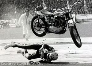 ... cars on an xr 750 ain t easy just ask evel knievel the same 22 car