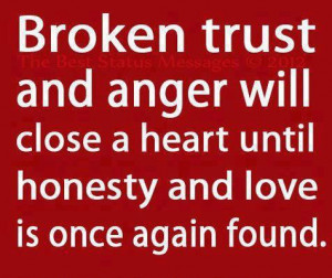 Broken Trust And Anger Will Close A Heart Until Honesty And Love Is ...