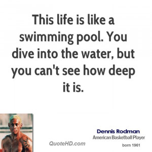 ... pool. You dive into the water, but you can't see how deep it is