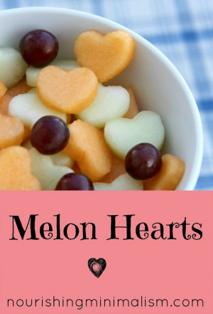 Melons cut into the shape of hearts! Cuteness