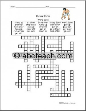 ... phrasal verb vocabulary puzzle verb english crossword phrasal esl