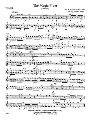 The Magic Flute (Overture): 1st Violin