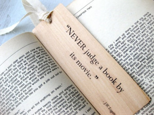 Custom hand printed wood bookmark / Quotes and Notes shop on Etsy
