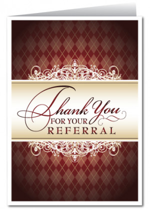 thanks with Business Thank You Referral Cards