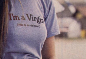 fashion, funny, girl, lol, not a virgin, old shirt, photography, shirt ...